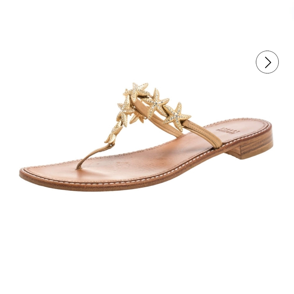 Stuart Weitzman Gold Starfish Sandals